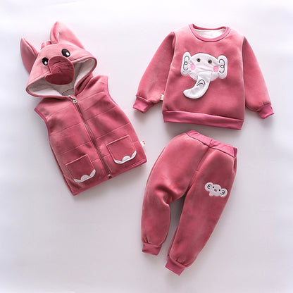New Children's Clothing Winter Clothes for Boys Baby Thick Three-piece Set