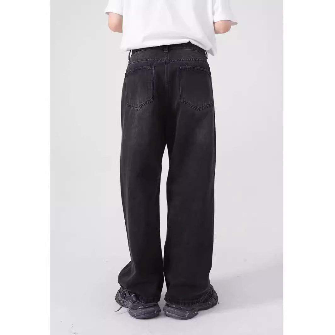 Graue Plus-Size lockere gerade Hose