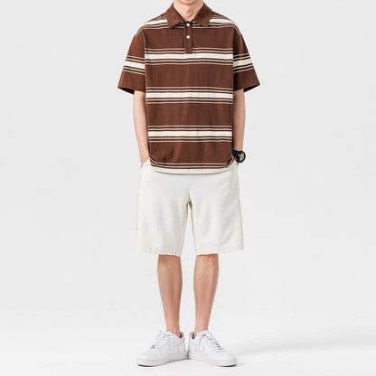 Summer suit two-piece with short sleeve and shorts for sports