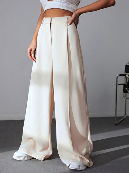 High-Waist Weitbein-Hose mit Schlankeffekt – Locker Fallende Gerade Mop-Hose