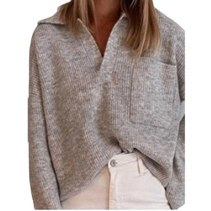 Freizeit Lockerer Einfarbiger Pullover