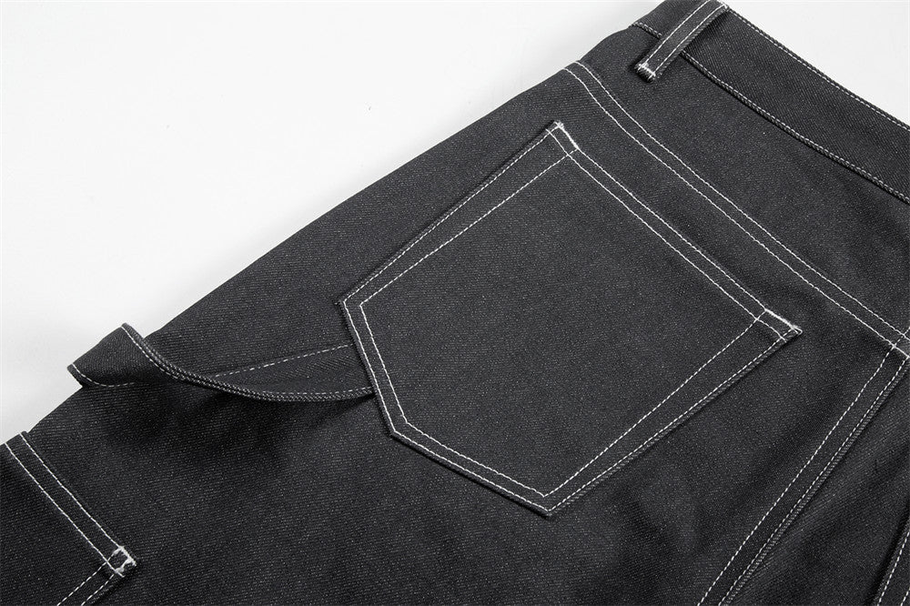 Drucklinien Denim gerade Jeans Herren Slim Fit Beine