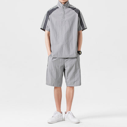 Japanese style retro leisure suit with sports shorts