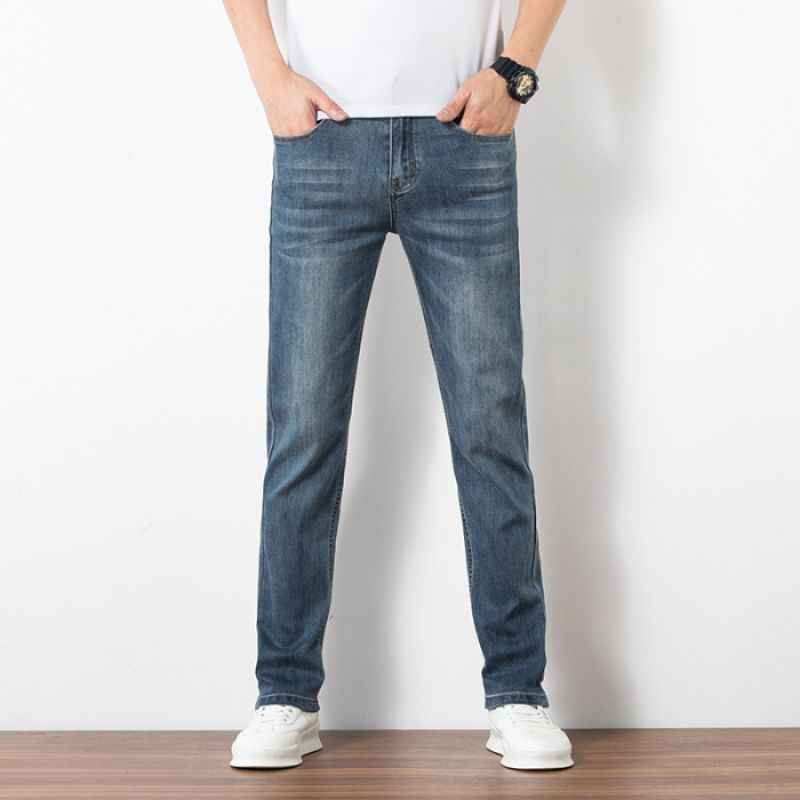 Locker geschnittene Herren-Jeans – Gerade, schlank, elastisch und trendig