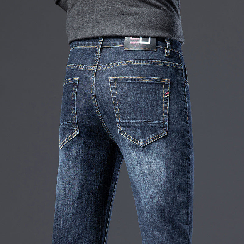 Herren-Jeans mit Fleece-Futter – Gerade, schlank, elastisch und wärmeisolierend