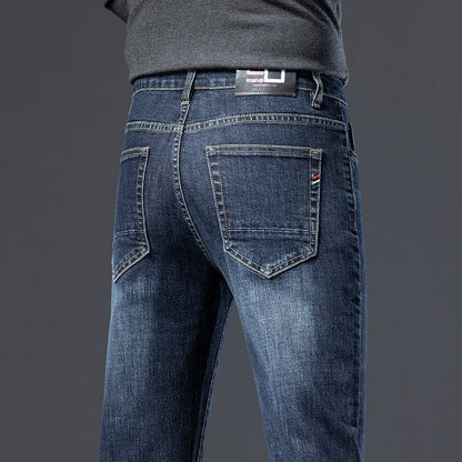 Herren-Jeans mit Fleece-Futter – Gerade, schlank, elastisch und wärmeisolierend