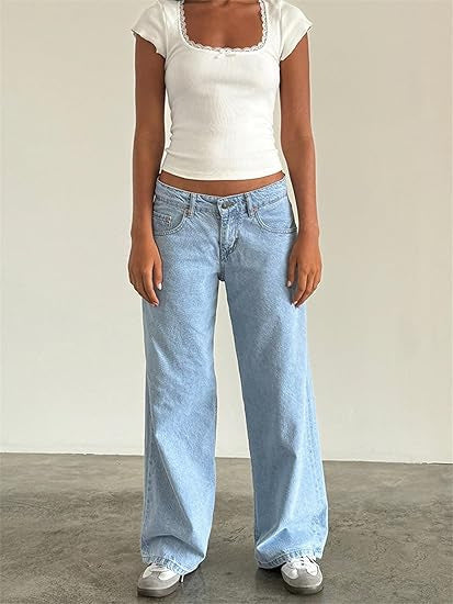 Jeans pants for women with wide legs