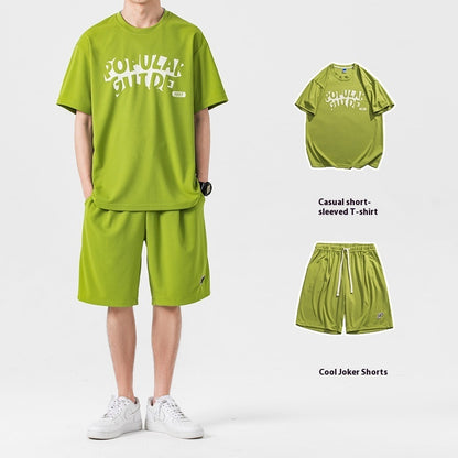 Sports suit summer two-piece with short sleeve and shorts in casual style