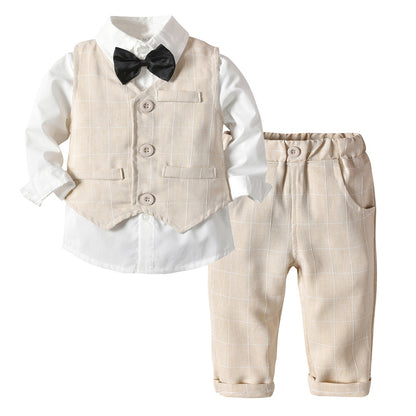 Jungen Herbstkleidung Kinderanzug Drei-Teiliges Set