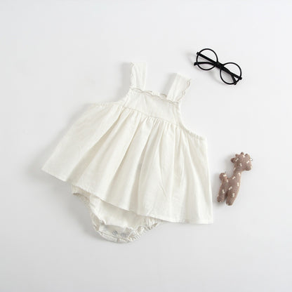 Baby-Strampler im Prinzessinnen-Stil, Kleid mit Trägern, kombiniert als Jumpsuit-Kleid