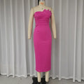 Faltenrock Taillenkleid mit Tube Top