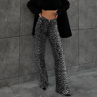 Figurschmeichelnde High-Waist Gerade Lässige Hose