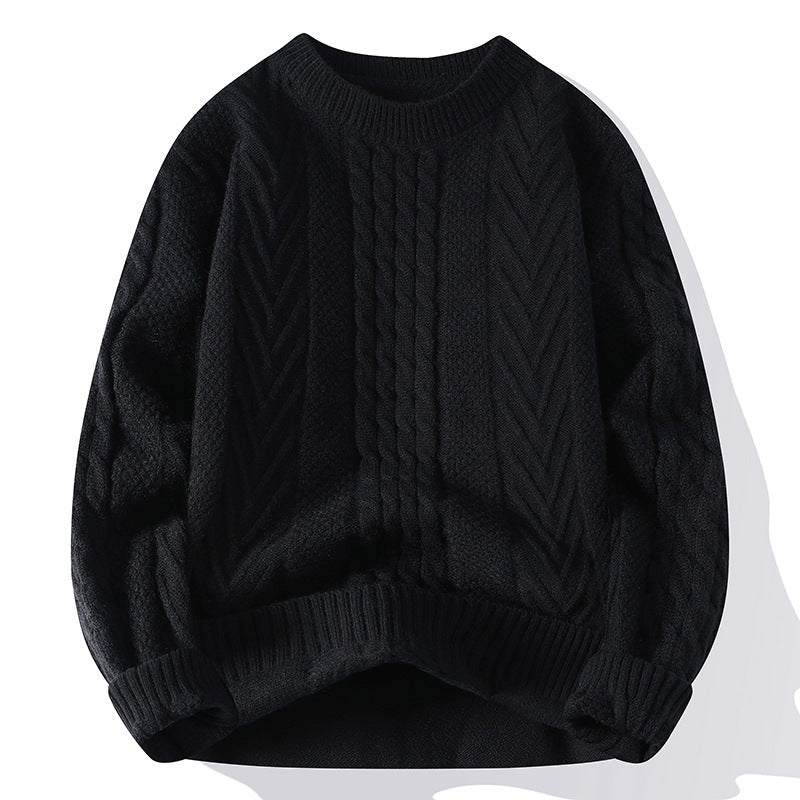 Europäischer und amerikanischer mehrfarbiger Zopfmuster-Pullover