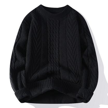 Europäischer und amerikanischer mehrfarbiger Zopfmuster-Pullover