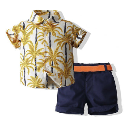 Jungen Strandstyle Kurzarm-Shirt Outfit