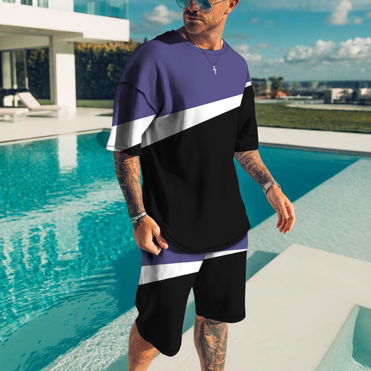 Men Trendy Casual Beach Style Texture 3D Digital Suit