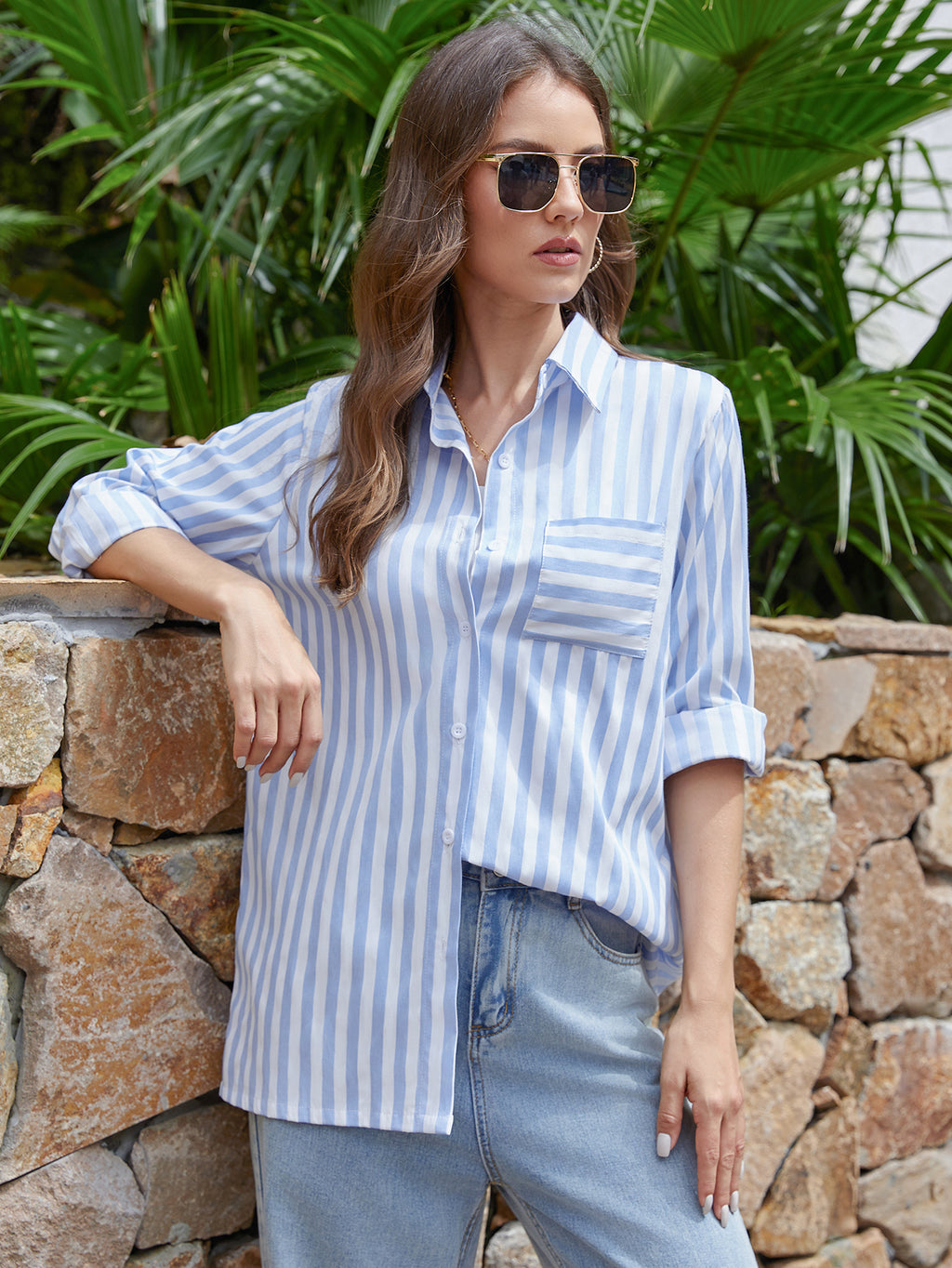 women's cardigan with striped pattern