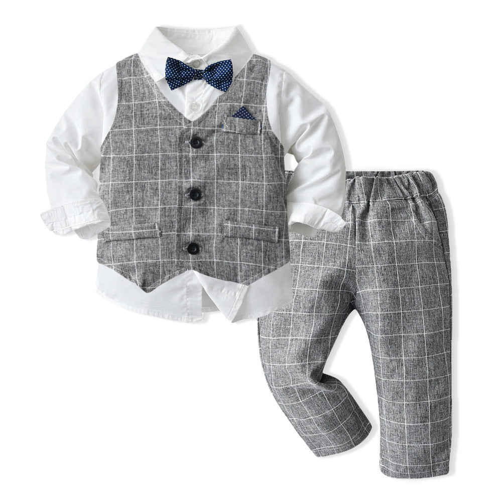 Jungen Herbstkleidung Kinderanzug Drei-Teiliges Set