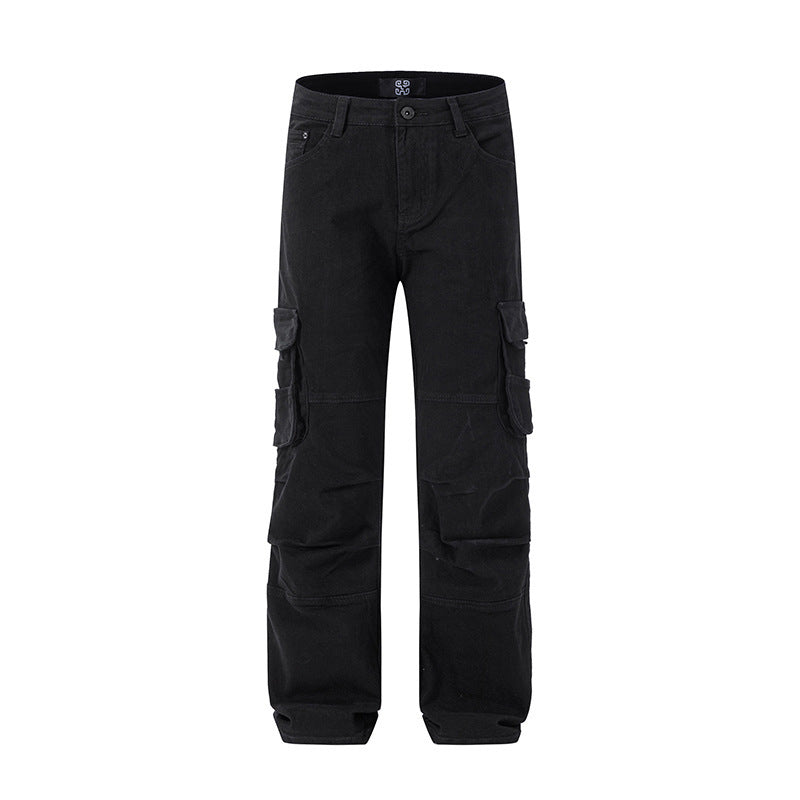 Multi-Taschen Arbeitsjeans Herren lockere Hose in großer Größe