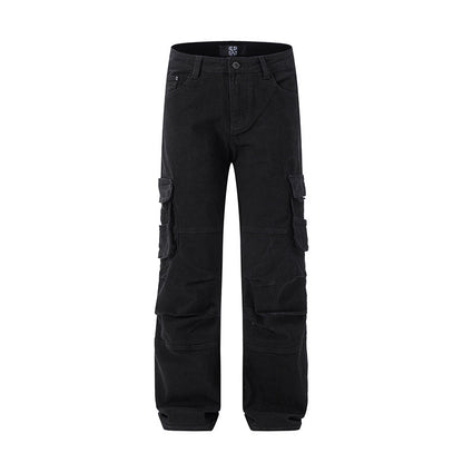 Multi-Taschen Arbeitsjeans Herren lockere Hose in großer Größe