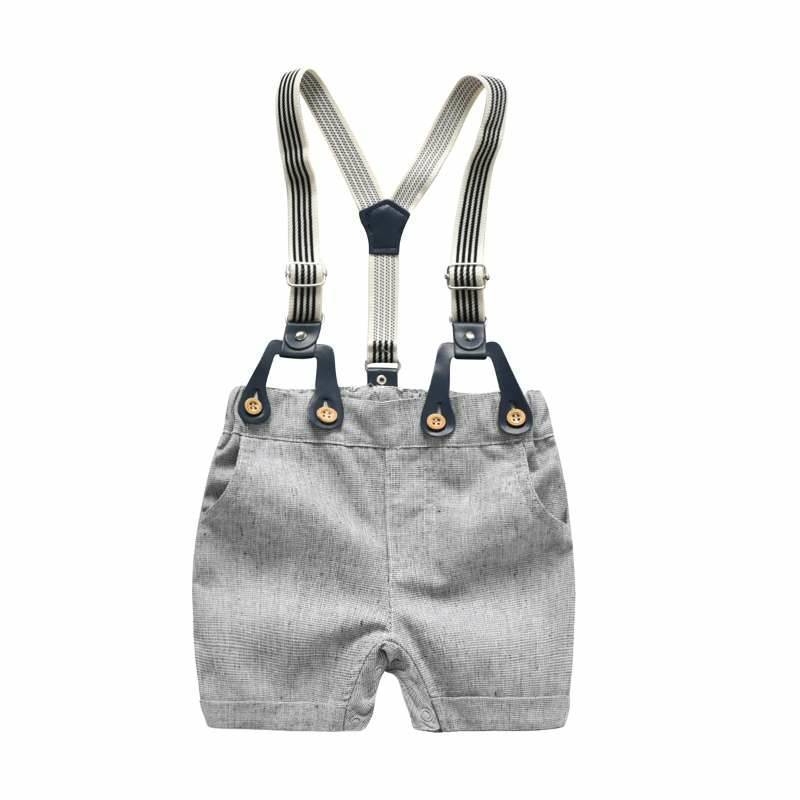 Baby Kleidung Trägerhose Anzug Kurzarm Baumwoll-Gentleman Jacke Trendy