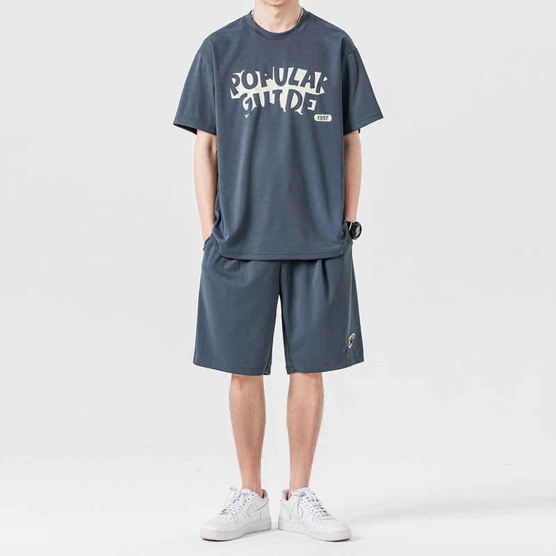Sports suit summer two-piece with short sleeve and shorts in casual style