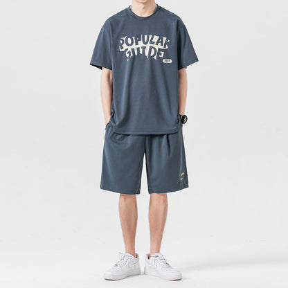 Sports suit summer two-piece with short sleeve and shorts in casual style