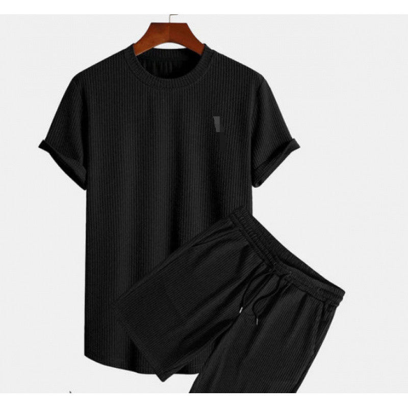 Round Neck Men's Short Sleeve Sports Fashion Loose Two-Piece Suit