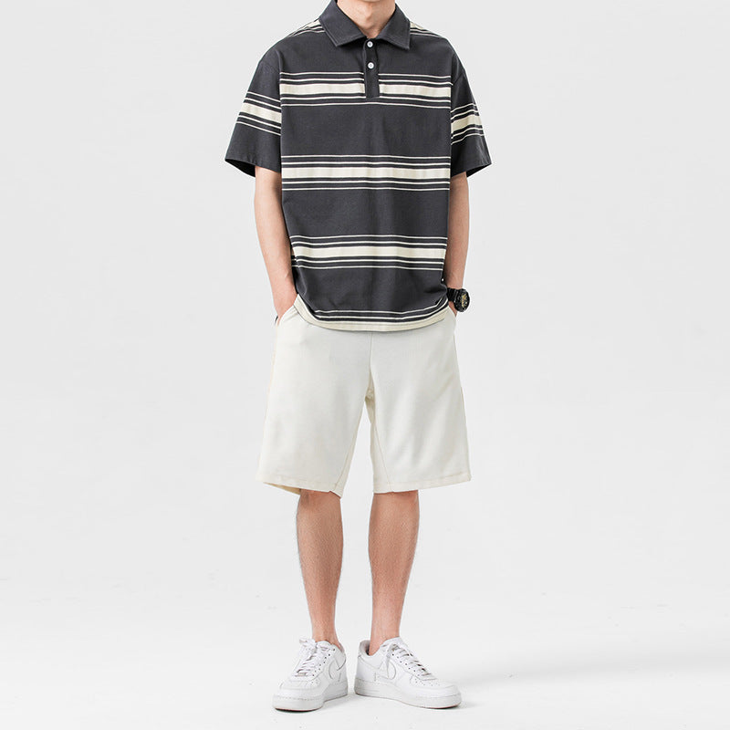 Summer suit two-piece with short sleeve and shorts for sports