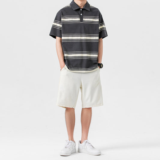 Summer suit two-piece with short sleeve and shorts for sports