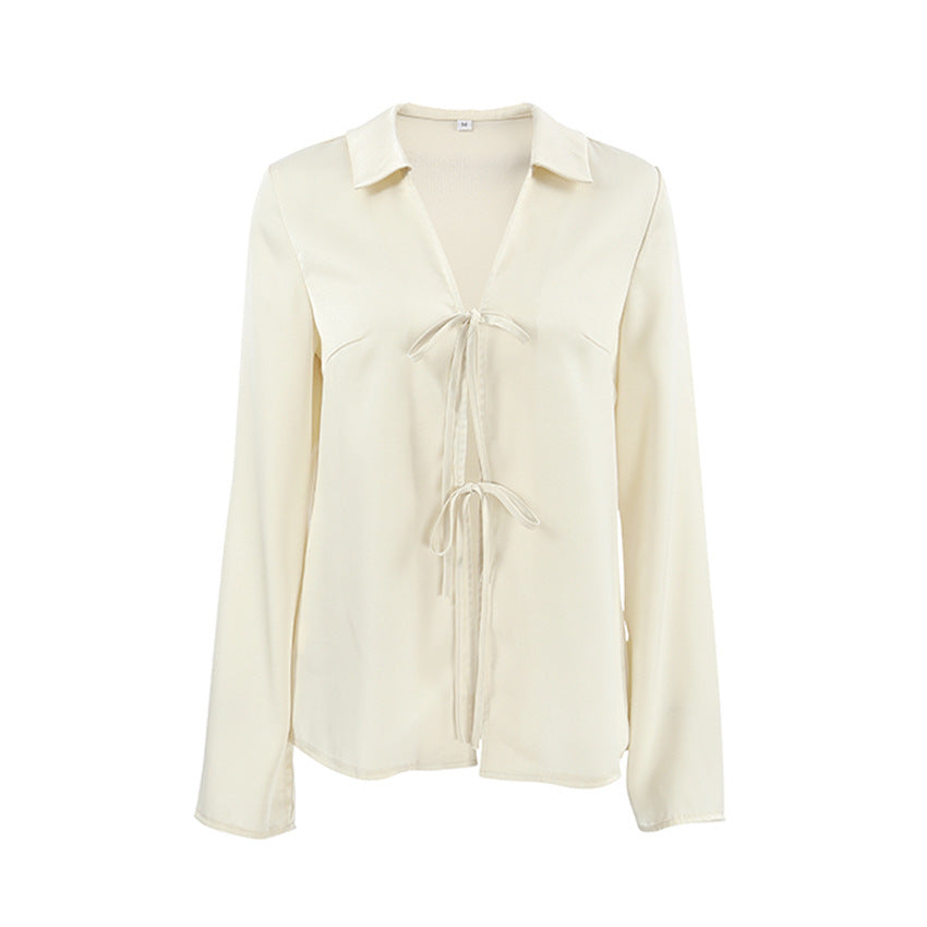 Herbst europäische und amerikanische Mode lose Aprikosen Cardigan Top Damen bekleidung