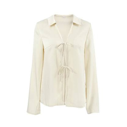 Herbst europäische und amerikanische Mode lose Aprikosen Cardigan Top Damen bekleidung