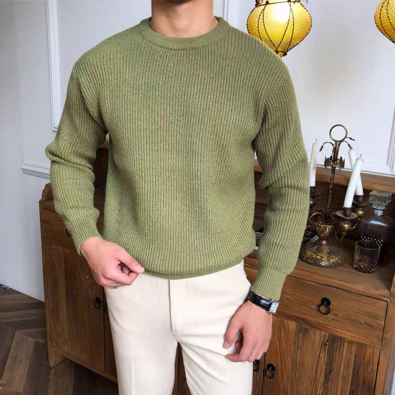 Verdickter Pullover für Herren im koreanischen Stil, modisch und locker geschnitten.