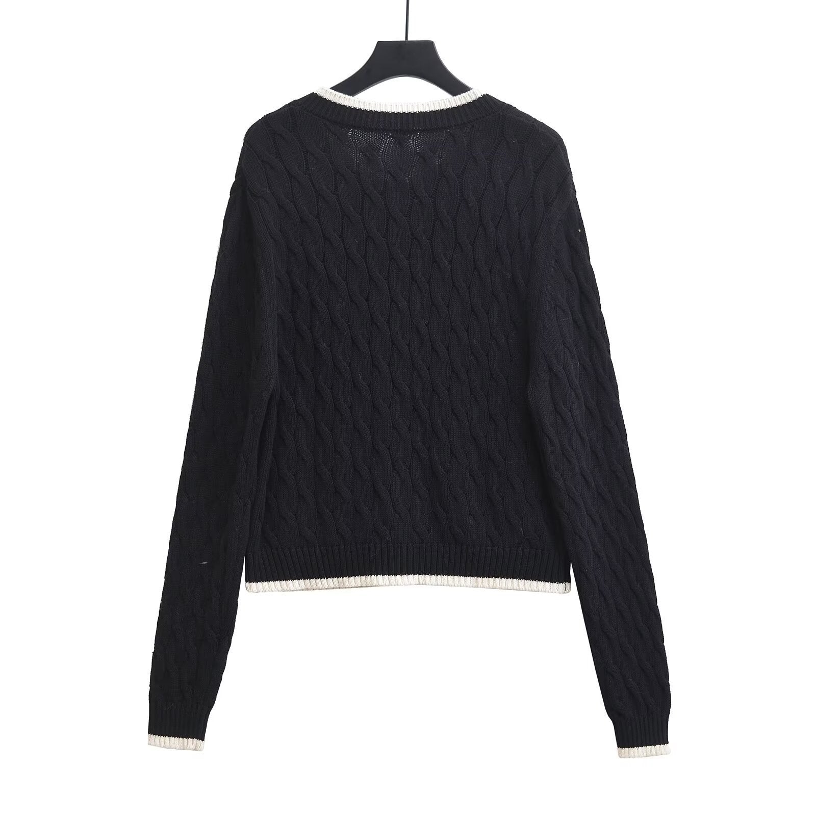 Damen Langarm Knopf Gedrehte Strickjacke