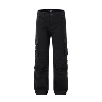 Multi-Taschen Arbeitsjeans Herren lockere Hose in großer Größe