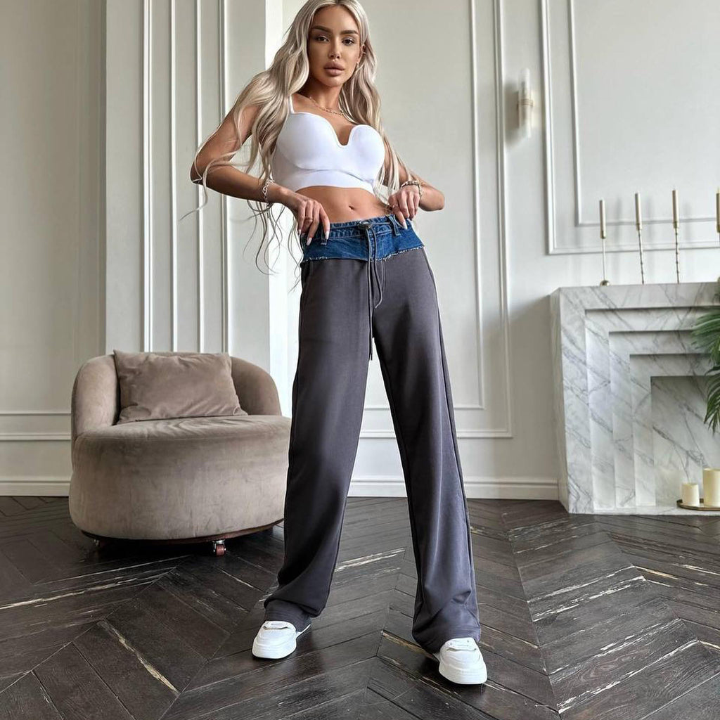 Lose Drapier effekt geradlinige Hose Frauen