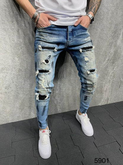 Vielseitige lässige, schlanke, zerrissene Herren jeans