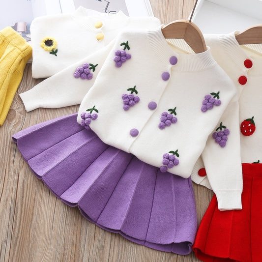 Zweiteiliges Baby Mädchen Minkwolle Pulloverkleid