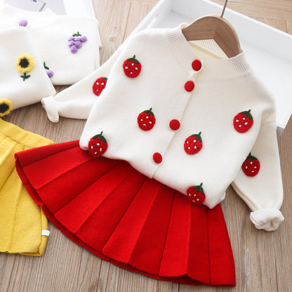 Zweiteiliges Baby Mädchen Minkwolle Pulloverkleid