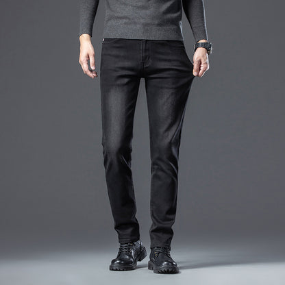 Herren-Jeans mit Fleece-Futter – Gerade, schlank, elastisch und wärmeisolierend