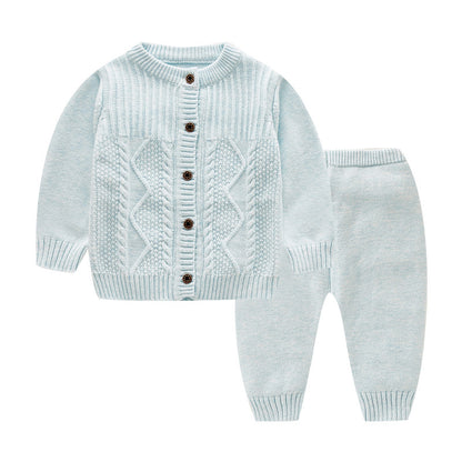 Baby Pullover aus Baumwolle, gestrickter Kinderanzug für 0-2 Jahre, für Jungen und Mädchen