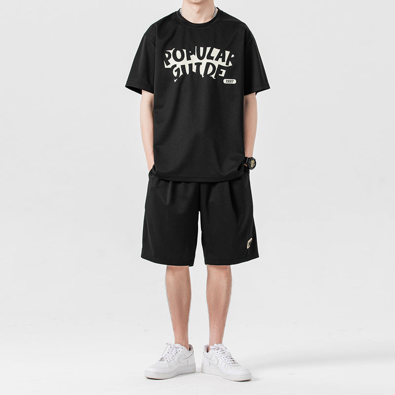 Sports suit summer two-piece with short sleeve and shorts in casual style
