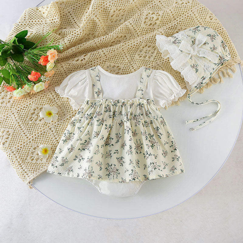 Sommerkleidung für Babys Prinzessin Super Süßer Dünner Body Bedruckter Kurzarm Internet-Promi-Strampler