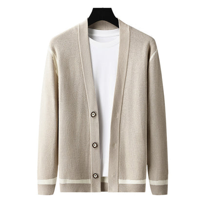 Herbst-Cardigan für Herren, langärmliger Pullovermantel.