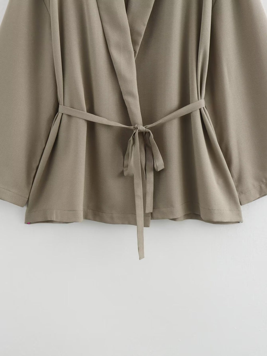 Texture Double Breasted Kimono Top Drawstring Pants Suit