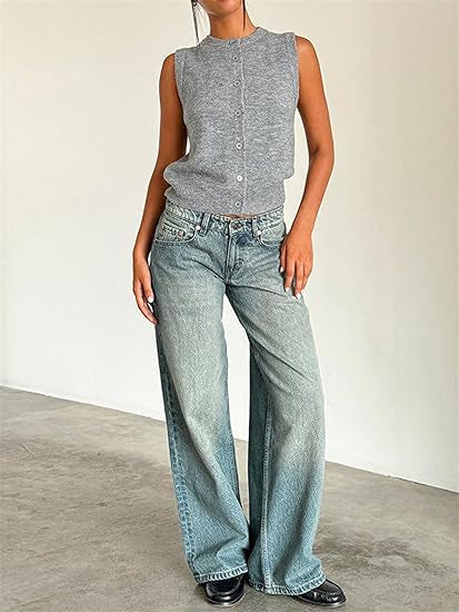 Jeans pants for women with wide legs