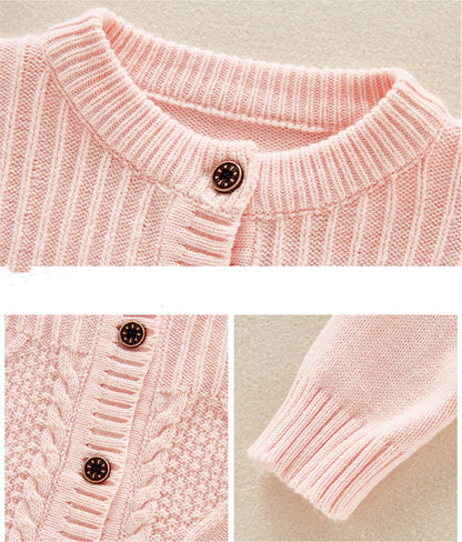 Baby Pullover aus Baumwolle, gestrickter Kinderanzug für 0-2 Jahre, für Jungen und Mädchen