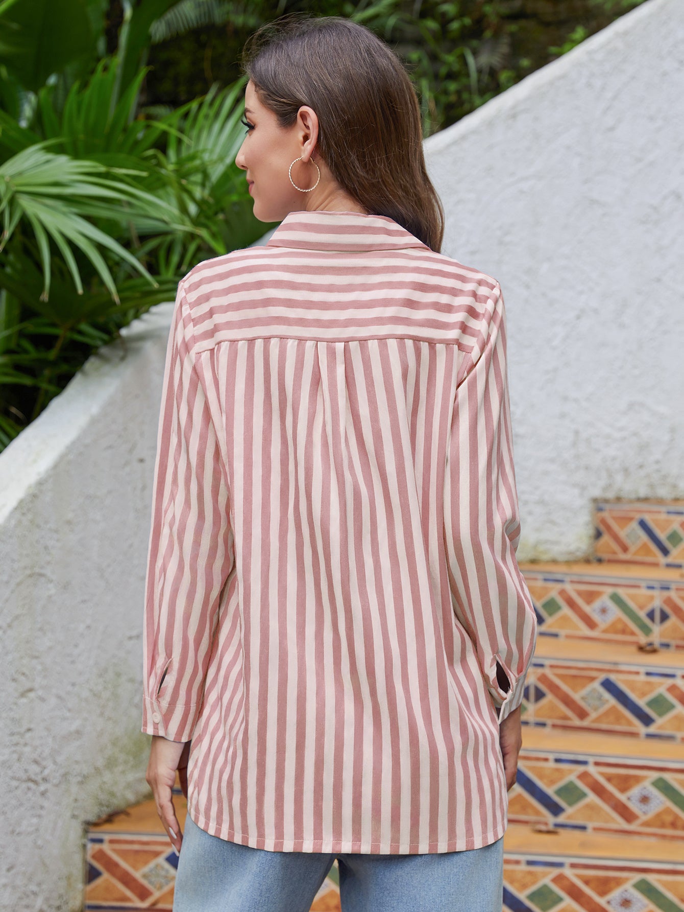 Damen Strickjacke mit Streifenmuster