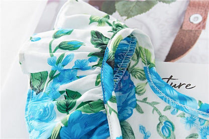 Baumwoll-Babykleid mit Rüschen und Blumenmuster