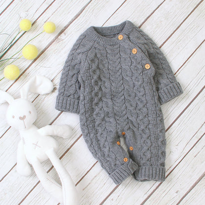Gestrickter einfarbiger Baby-Strampler